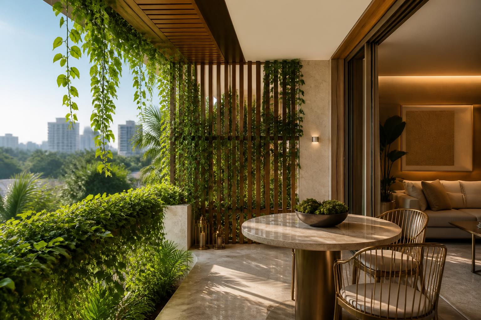 BhuLaxmi Signature — biophilic apartment exterior with green balconies