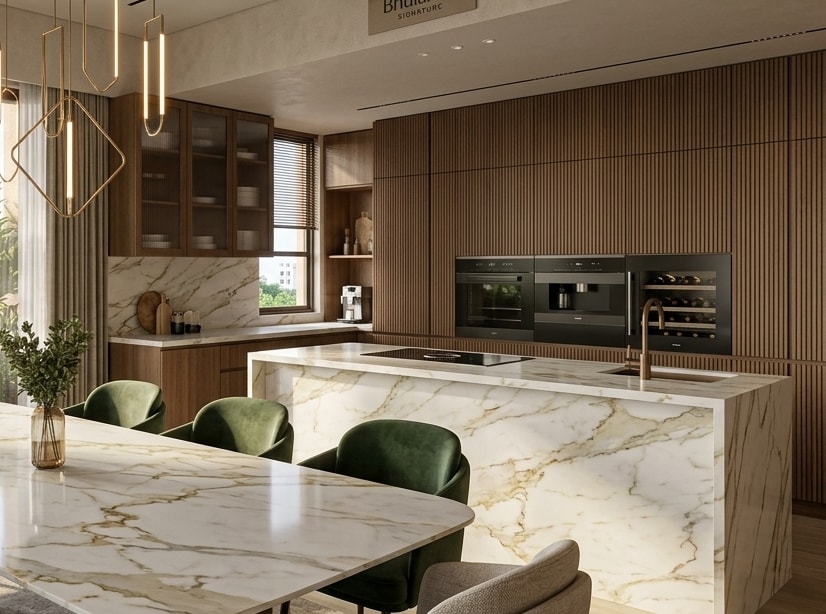 Custom Oak Cabinetry & Appliance Suite