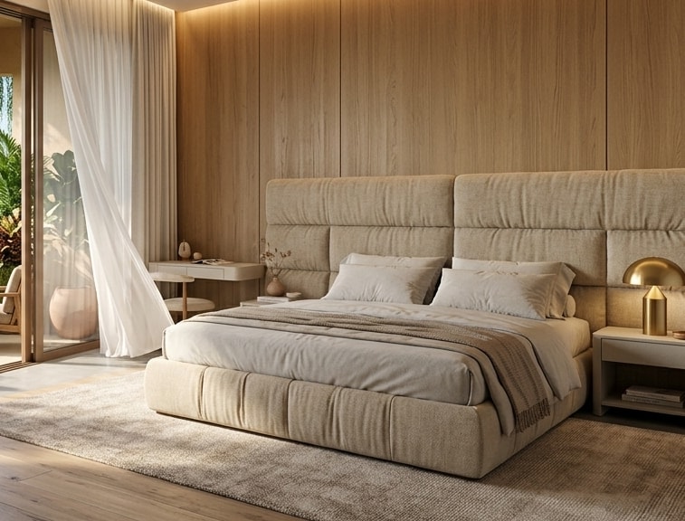 Master Headboard & Natural Oak Accents